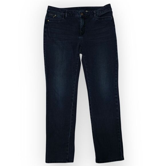 Chico's So Slimming Blue Straight Leg Jeans Classic Style Size L/12 2 - Picture 6 of 8